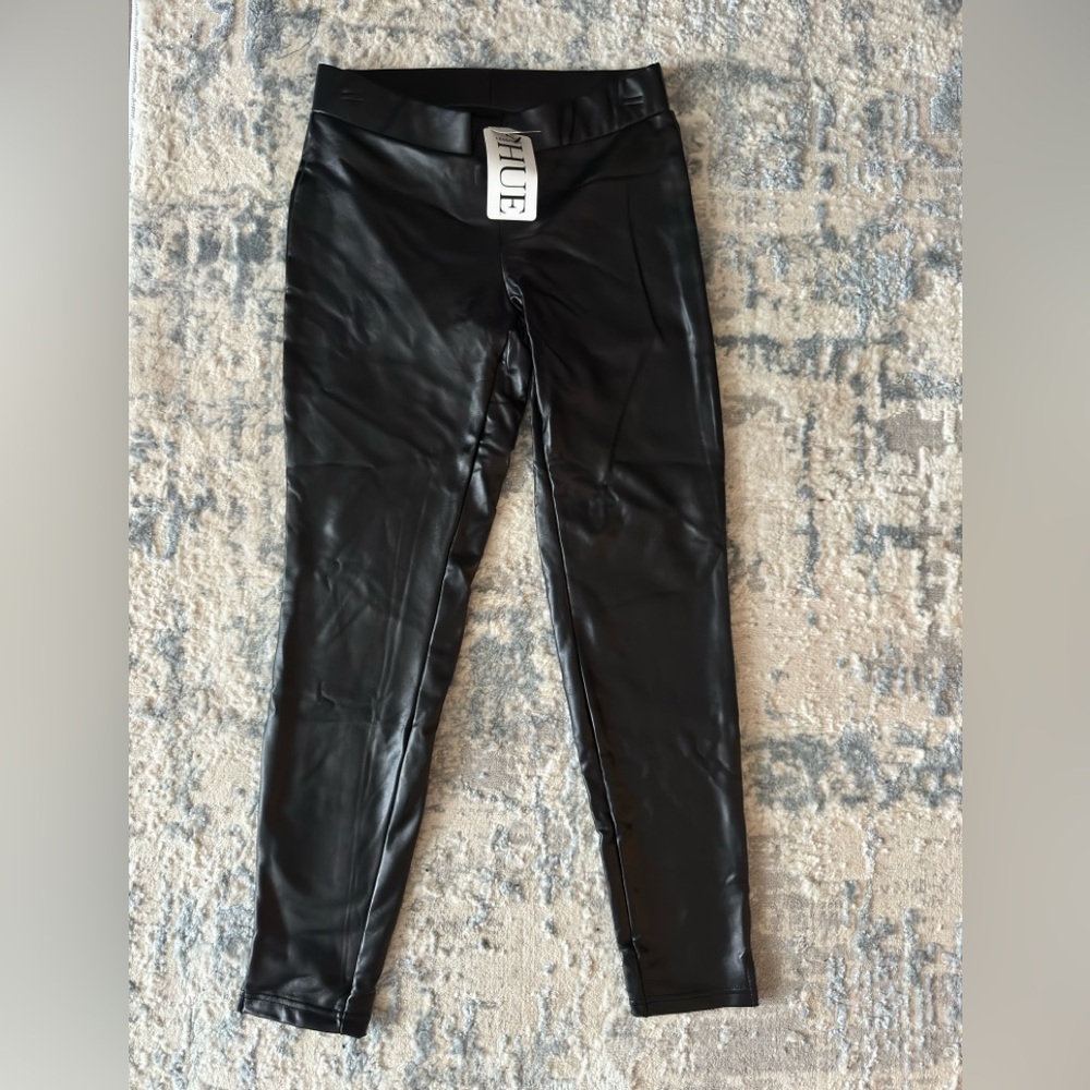 HUE Shiny Black Kids Leggings